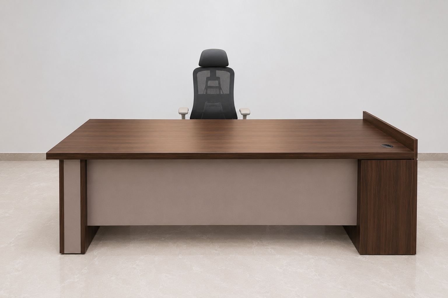 Premium Dark Wood L-Shape Desk